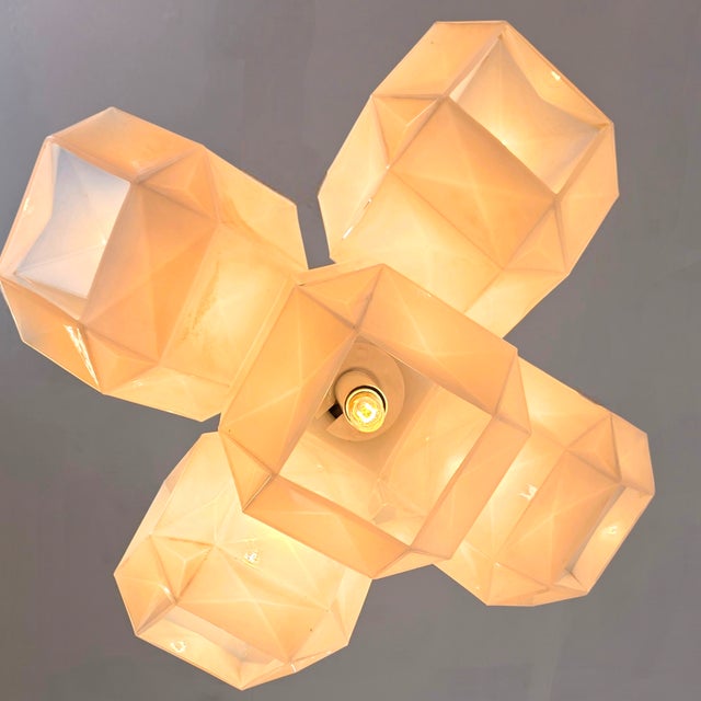 Italian Space Age Murano Glass Cube Chandelier attributed to Oggetti, 1970s For Sale - Image 10 of 14