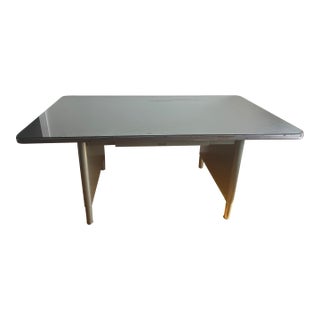 Vintage McDowell & Craig Vintage Tanker Desk With Custom Glass Top For Sale
