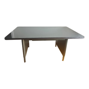 Vintage McDowell & Craig Vintage Tanker Desk With Custom Glass Top