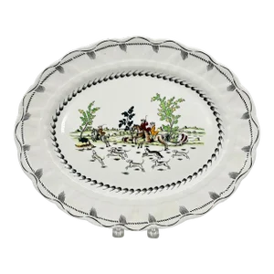 Antique Booth's "Liverpool Hunt" 16" Oval Serving Platter