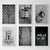 Set of 6 - Black and White Gallery Wall of Photographs Installation 'Antique Locks'. Measurements of each photograph...