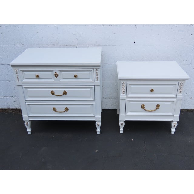 Dixie French Shabby Chic Painted Nightstand Side End Table 6572 For Sale - Image 11 of 11
