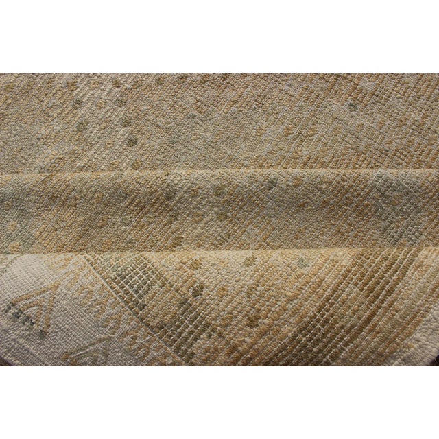 Vintage Turkish Embroidered Rug in Shades of Brown With Geometric Diamond Design For Sale - Image 10 of 12