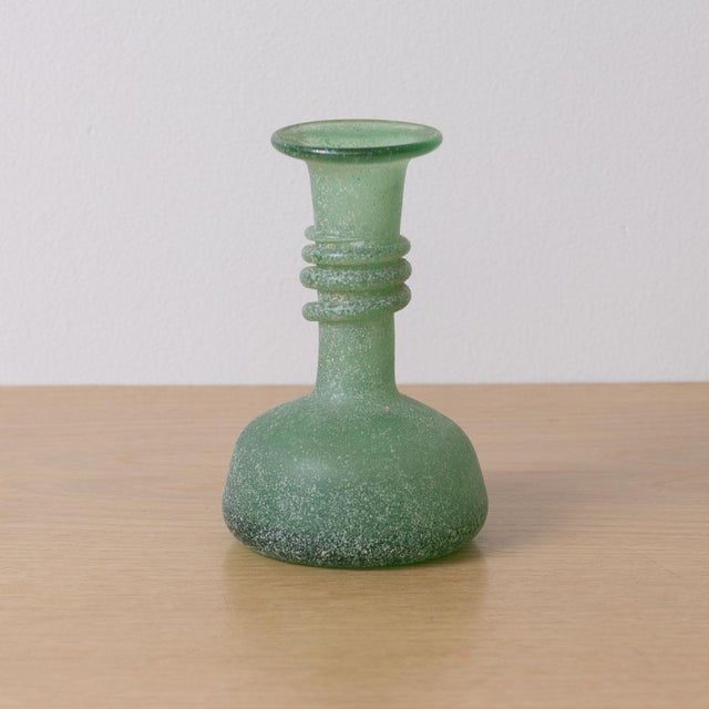 Green 1960s Petite Italian Scavo Bud Vase For Sale - Image 8 of 10