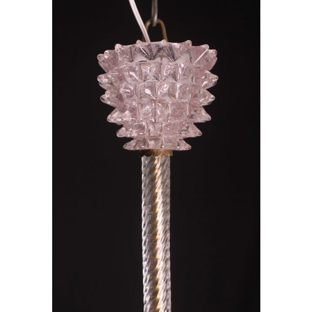 Pink Rostrato Murano Glass Pendant by Barovier & Toso, 1940s For Sale - Image 10 of 12