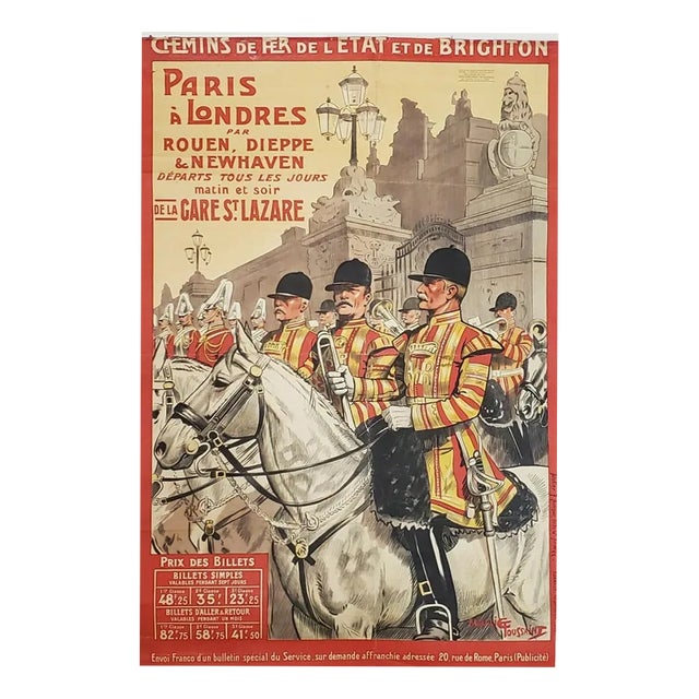 Original Railways Poster after Maurice Toussaint, 1900 For Sale