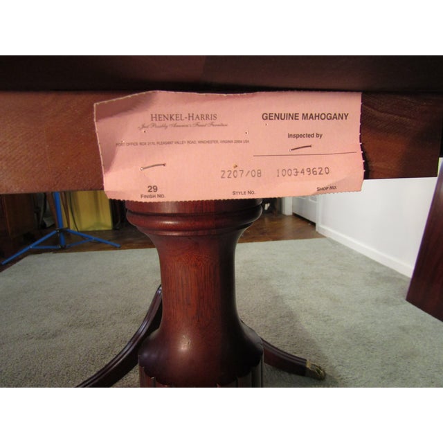 Wood Henkel Harris Solid Mahogany Dining Table For Sale - Image 7 of 10