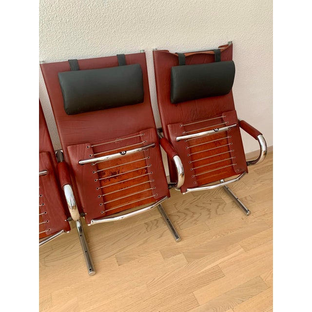 Bauhaus Cinema Series Chrome & Leather Armchair Bench Cinema by Pfalzberger, 1970s For Sale - Image 4 of 18