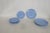 Art Deco Jeannette Glass Cherry Blossom 7pc Set Saucers Junior Plates Pastel Blue 5051b For Sale - Image 3 of 13