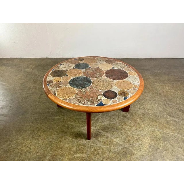 Mid-Century Modern Coffee Table in Teak & Ceramic by Tue Poulsen for Haslev Møbelsnedkeri, 1960s For Sale - Image 3 of 11