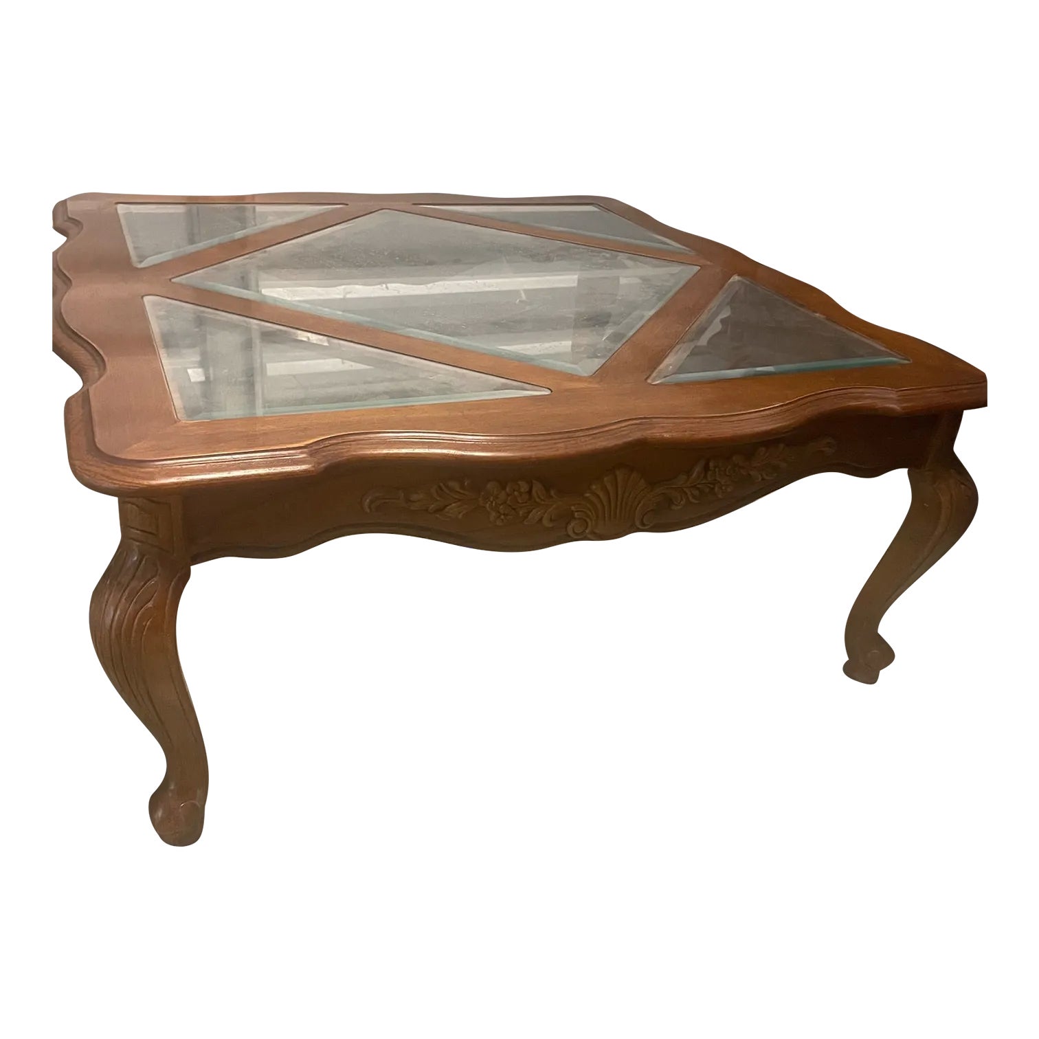 1980s Thomasville Fisher Park Glass Top Coffee Table | Chairish