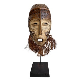 Antique Old Lega Mask on Stand For Sale