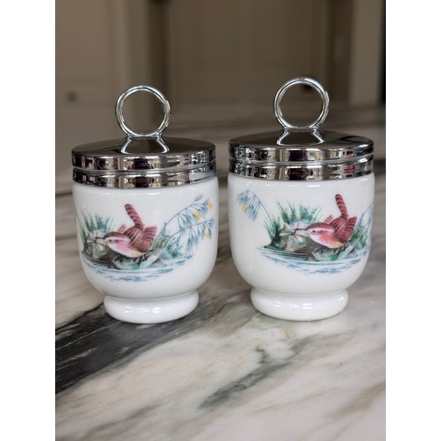 Royal Worcester Bird Motif Egg Coddlers - A Pair For Sale - Image 11 of 12