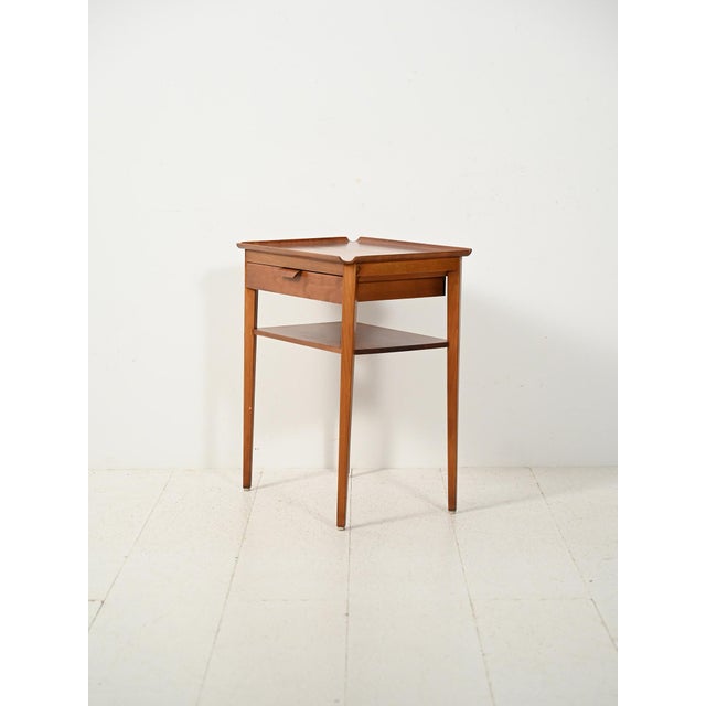 Bodafors Scandinavian Teak Bedside Table by Bertil Fridhagen for Bodafors, 1950s For Sale - Image 4 of 9