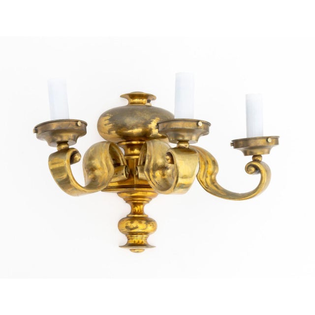 Mid 20th Century French Empire Style Bronze Three-Light Wall Sconce For Sale - Image 5 of 9