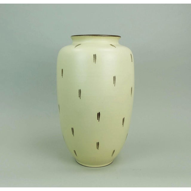 Large mid century ceramic vase / floor vase by Fritz van Daalen, Aalen Germany. Model no. 81/10A, designed in 1956....