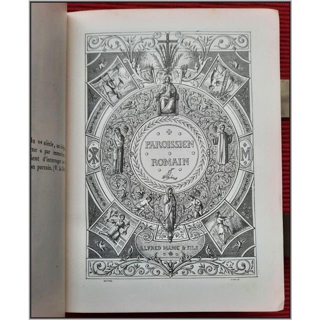 (1881) Silver Clasped Christian Roman Missal - Fine Binding Illustrated Antique Christian Bible Art For Sale - Image 9 of 18