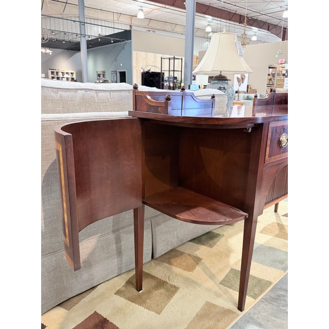 Late 20th Century Classic Inlaid Mahogany Sideboard With Tambour Doors For Sale - Image 9 of 11