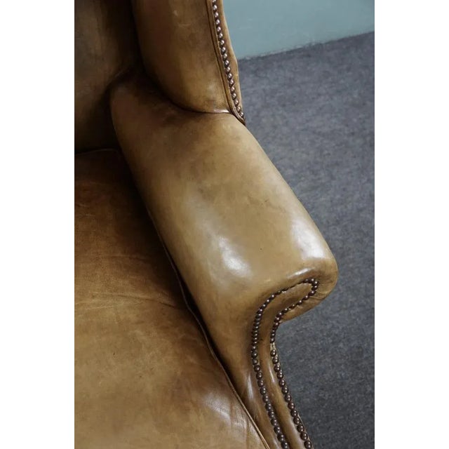 Brown Vintage Club Chair in Leather For Sale - Image 8 of 9