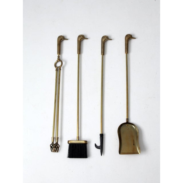Vintage Brass Duck Fireplace Tools Set Chairish