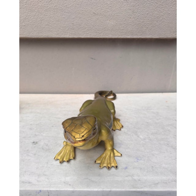 Ceramic Large French Majolica Lizard Vallauris Circa 1950 For Sale - Image 7 of 12