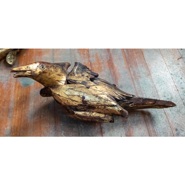 19th Century Chinoiserie Chinese Carved Giltwood Architectural Fragment With Birds and Pomegranates For Sale - Image 9 of 18
