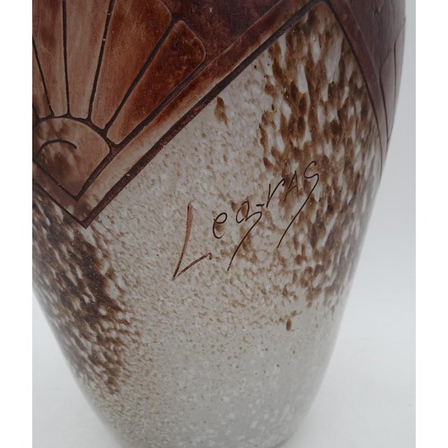 1920s Art Deco Acid Etched Cameo Art Glass Vase from Legras, 1920s For Sale - Image 5 of 12
