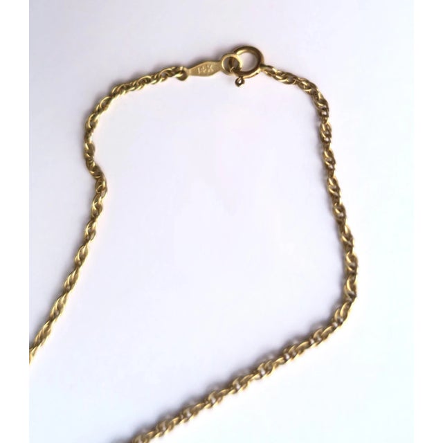 Antique Old European Cut Diamond Necklace, Five Bezel-Set Diamonds, 14k Gold Chain For Sale - Image 12 of 12
