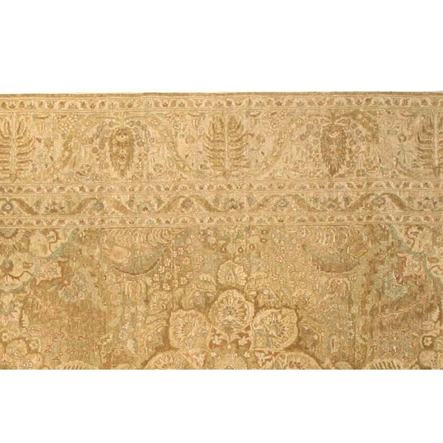 Contemporary Tabriz Floral Design Beige Handmade Rug by Doris Leslie Blau For Sale In New York - Image 6 of 7