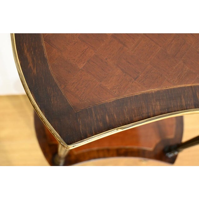 Wood Side Table with Double Top in Mahogany and Blackened Pear, 1930 For Sale - Image 7 of 18