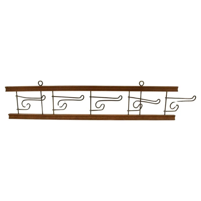 Folding Coat Rack in Walnut and Bent Metal, 1900s For Sale - Image 9 of 9