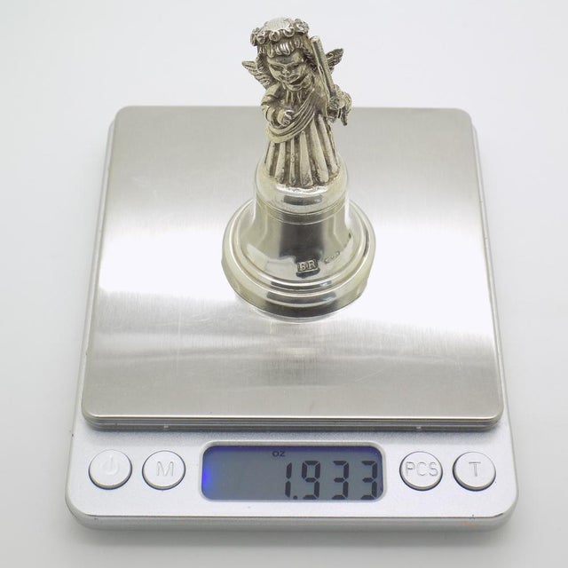 Vintage Italian Silver Brandimarte Angel Bell Figurine, Florence, 1980s For Sale - Image 12 of 14