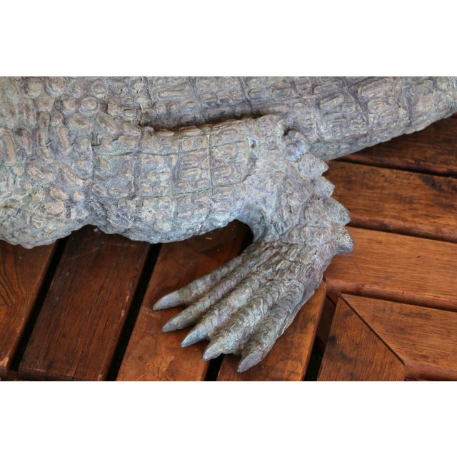 Vintage Bronze Crocodile Garden Fountain Sculpture, Circa 1970s For Sale - Image 11 of 18