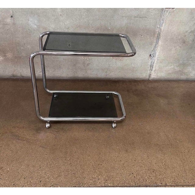 Metal Vintage Italian Chrome Bar Cart For Sale - Image 7 of 10