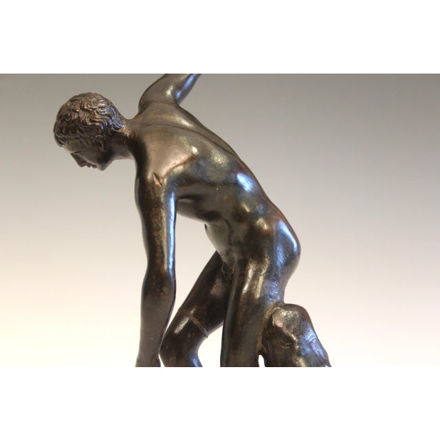 Antique Italian Grand Tour Bronze Discus Figure Greek Athlete Statue For Sale - Image 12 of 12