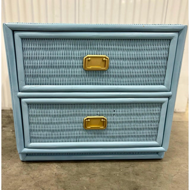 Coastal Chic Rattan Wicker Dresser & Nightstand Set For Sale - Image 12 of 12