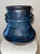 Chinoiserie Pair Chinoiserie Blue Black Glazed Vases Sculptural Decor For Sale - Image 3 of 12