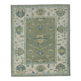 Turkish Oushak Rug 5'2" x 6'3" #17585 For Sale