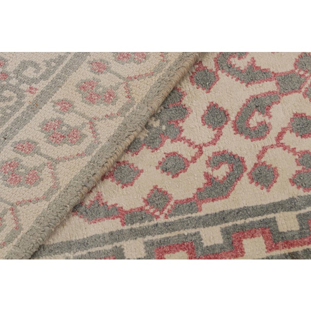 Cream Antique Agra Rug in Cream With Gray and Red Floral Patterns, From Rug & Kilim For Sale - Image 8 of 8