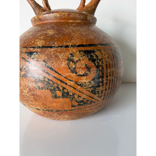 Brown Vintage Pre-Columbian Style Art Pottery Vessel For Sale - Image 8 of 12