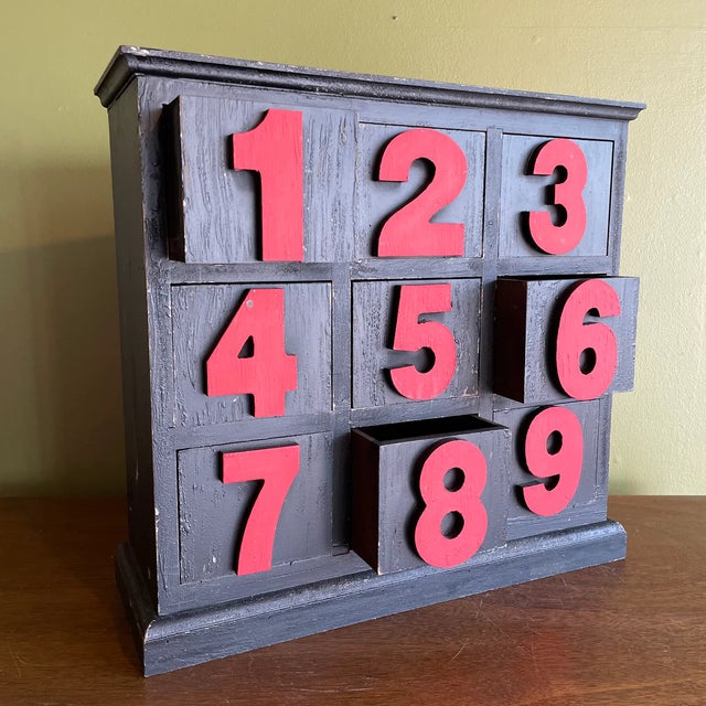 American Antique American Numbered Wooden Storage Box For Sale - Image 3 of 6