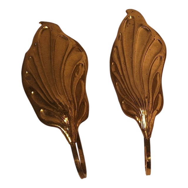 Brass Leaf-Style Wall Lamps by Carlo Giorgi for Bottega Gadda, 1960s, Set of 2 For Sale