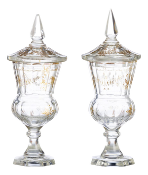 Glass and Crystal Candy Dishes, Set of 2