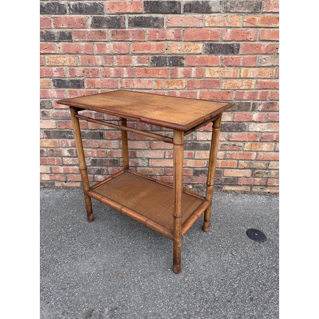 Tan 19th Century English Bamboo Side Table For Sale - Image 8 of 9