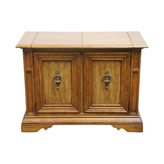 Mediterranean Stanley Furniture Walnut Italian Mediterranean Style 62" Flip Top Server Buffet For Sale - Image 3 of 18