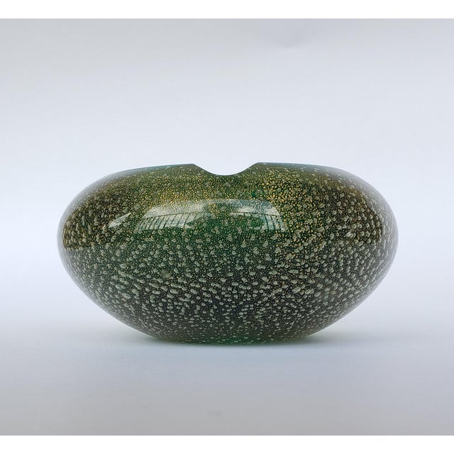 Art Deco 1940s Flavio Poli Seguso Murano Glass Sommerso Bullicante Bowl Ashtray For Sale - Image 3 of 15