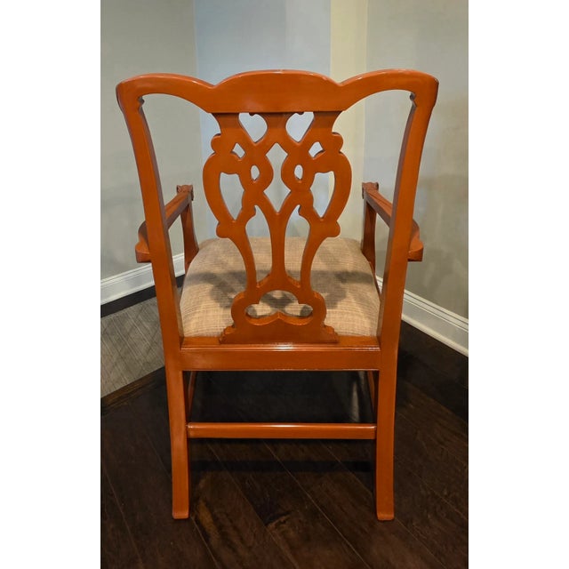 Chippendale Beautifully Lacquered Chippendale Style Chairs, a Pair For Sale - Image 3 of 8