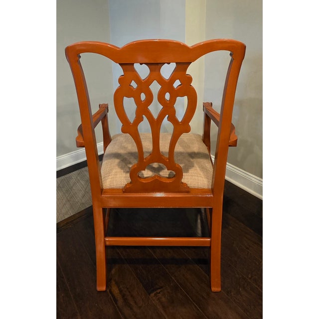 Chippendale Pair of Lacquered Chippendale Style Chairs For Sale - Image 3 of 8