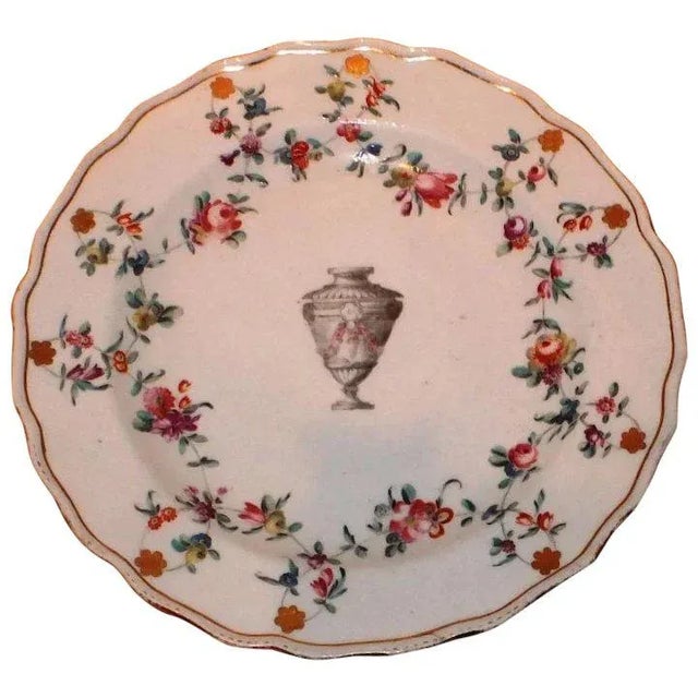 1770 English Chelsea Derby Porcelain Urn Design Plate For Sale In New York - Image 6 of 6