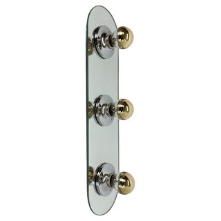Pop Art Space Age Silver Mirror Wall Light from Eglo Light, Germany, 1980s For Sale